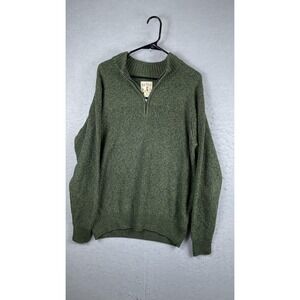 RedHead‎ Sweater Mens Large Green Quarter Zip Mock Neck Knit Pullover Outdoor